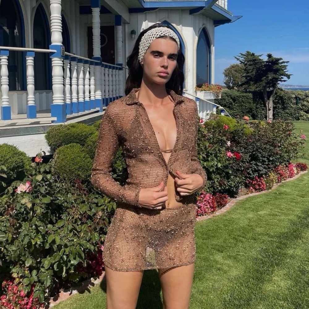With Jean Brown Swim Coverup